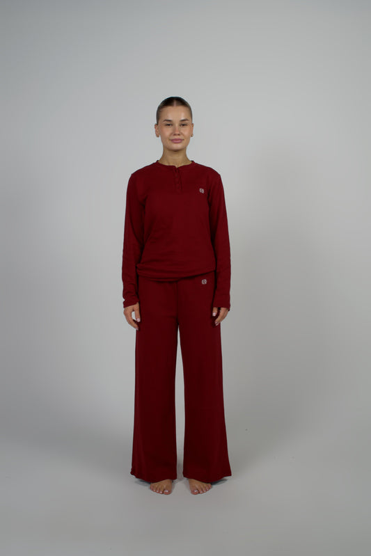 RED LONG SLEEVE PYJAMAS